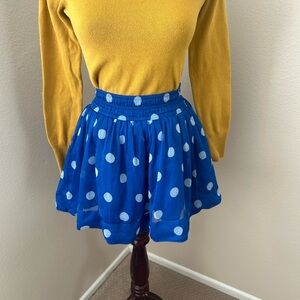 Vintage Y2K Hollister Blue Polka Dot Skirt Size XS Elastic Waist 2000s Style